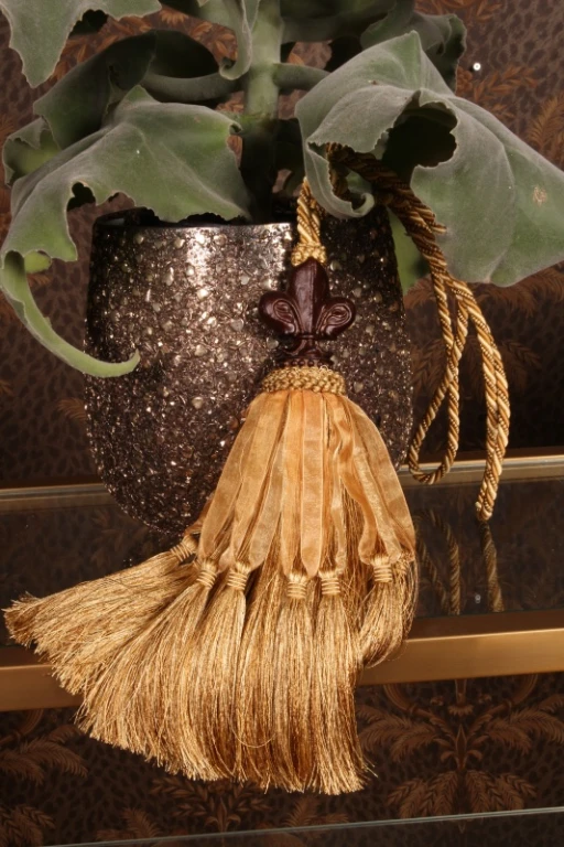 Curtain Tassel Fleur de Lis - 70 cm - Gold - Fabric