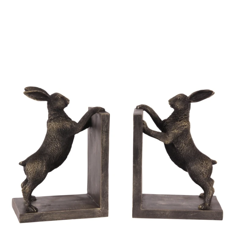 Support de livre Lapin - or - résine synthétique - 1 pièce