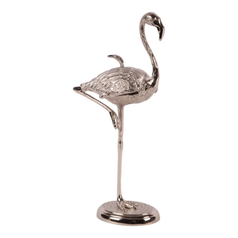 Boîte de rangement Flamingo - 29 cm - argent - laiton