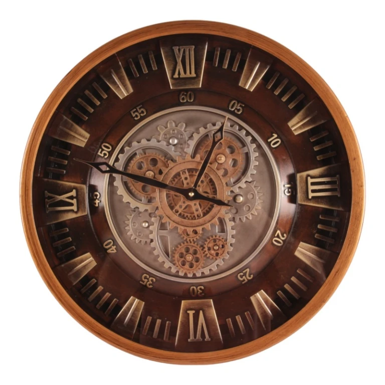 Yorkville Wall Clock - 46 cm - Gold - Round - Metal