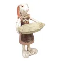 Statue de lapin avec plaque - mixte - 27 cm