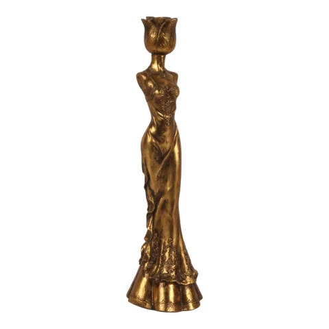 Kandelaar Vrouw 39.5 cm - Goud - Resin