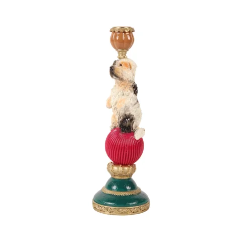 Kandelaar Hond 28,5 cm - Multi - Resin