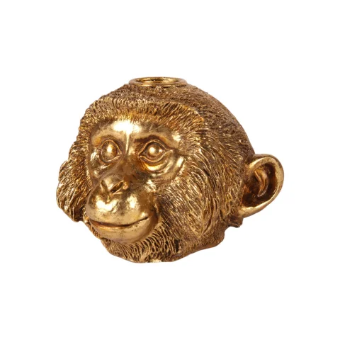 Kandelaar Aap 9 cm - Goud - Resin