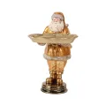 Kerstman met Schaal 24 cm - Goud - Resin