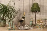 Kandelaar Cake 8 cm - Blauw - Resin
