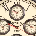 Wereldklok - 41 cm - zwart - rond - staal en aluminium
