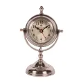 Tafelklok op voet - zilver - aluminium - 22 cm