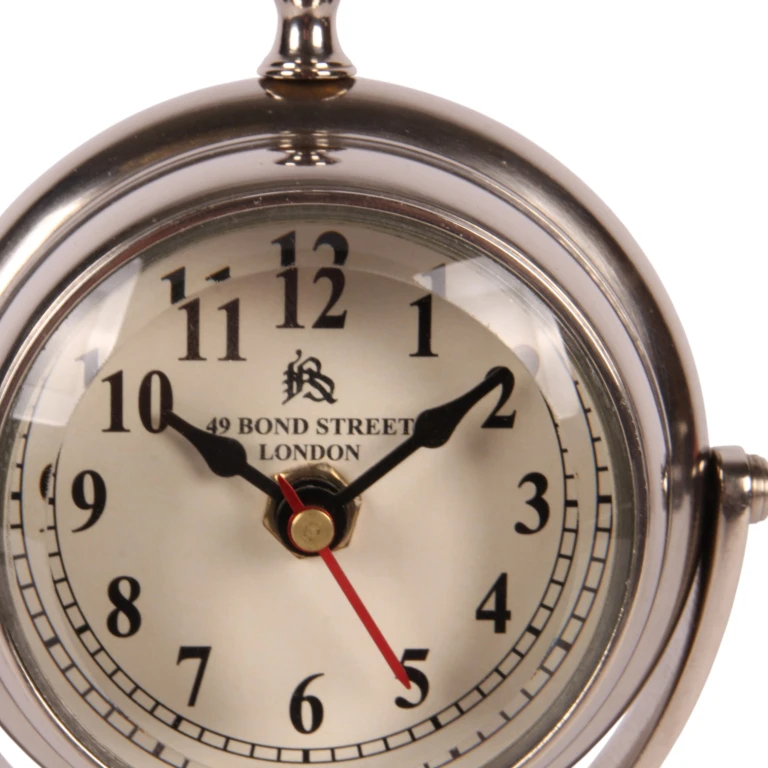 Horloge de table sur pied - argent - aluminium - 22 cm - 1 pièce