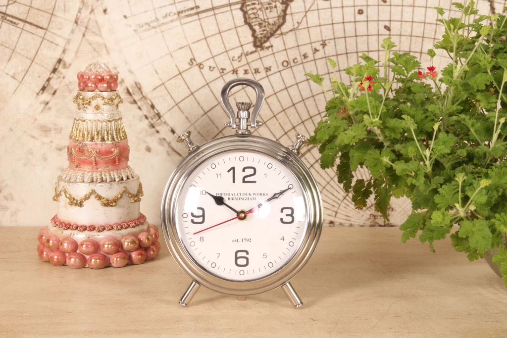Horloge de table - argent - aluminium - 28 cm - 1 pièce