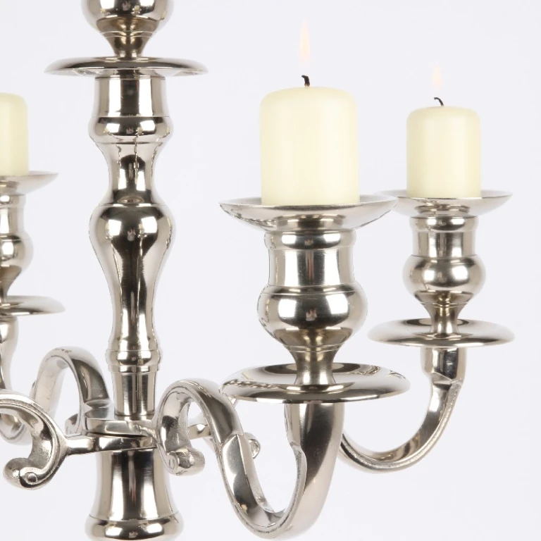 Candélabre à 5 bras - 80 cm - argent - aluminium