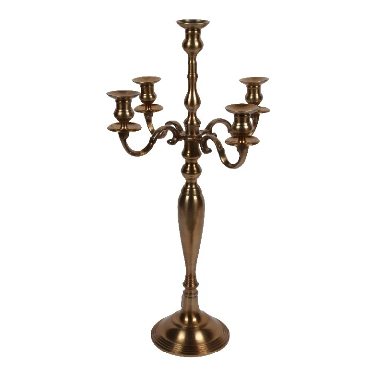 Candélabre à 5 bras - 80 cm - or - aluminium