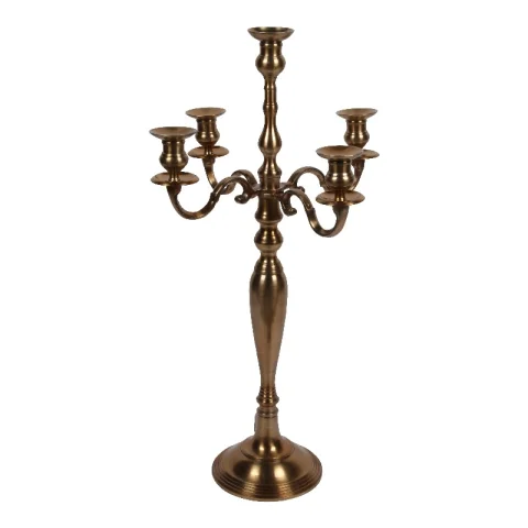 Kandelaar 5-armig - 80 cm - goud - aluminium