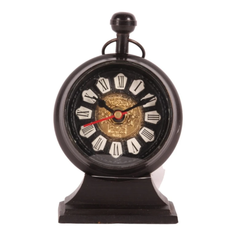 Horloge de table Alain - noir - laiton - 15 cm