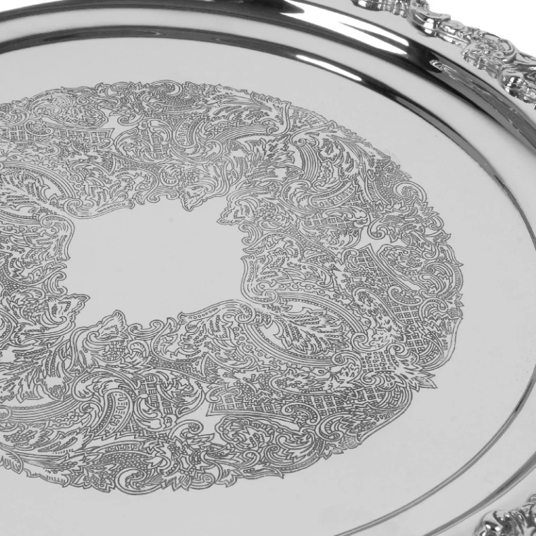 Plateau décoratif avec anges - argent - 39 cm - 1 pièce