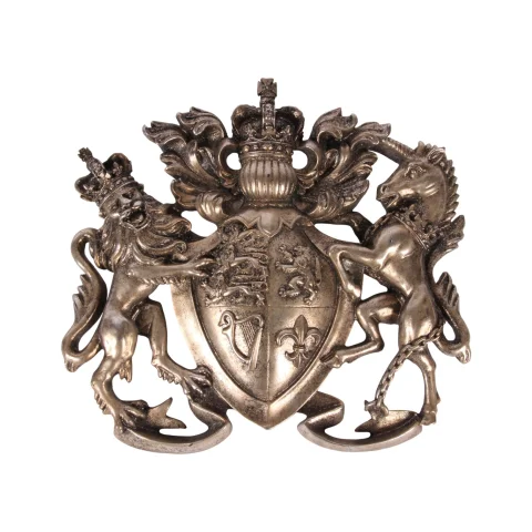 Wapenschild wandornament - zilver - 38 cm - kunsthars
