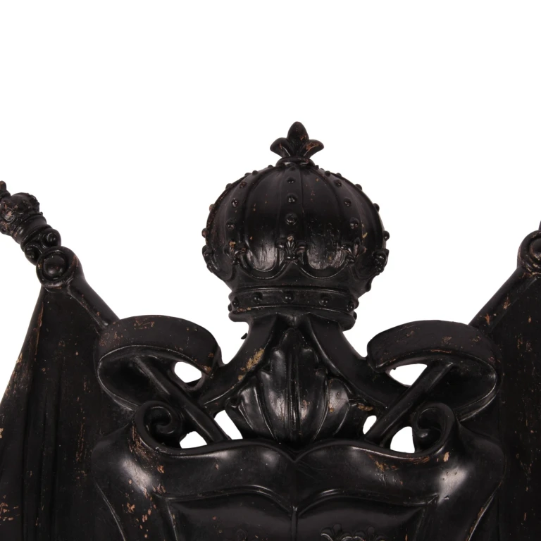 Ornement mural en forme de bouclier - noir - 36,5 cm - résine synthétique