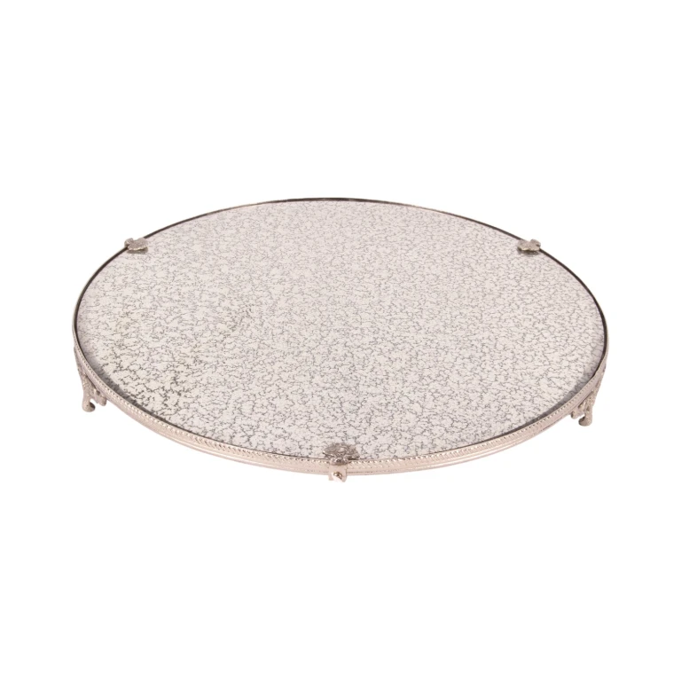 Mirror Tray - Silver - Brass - 38.5 cm