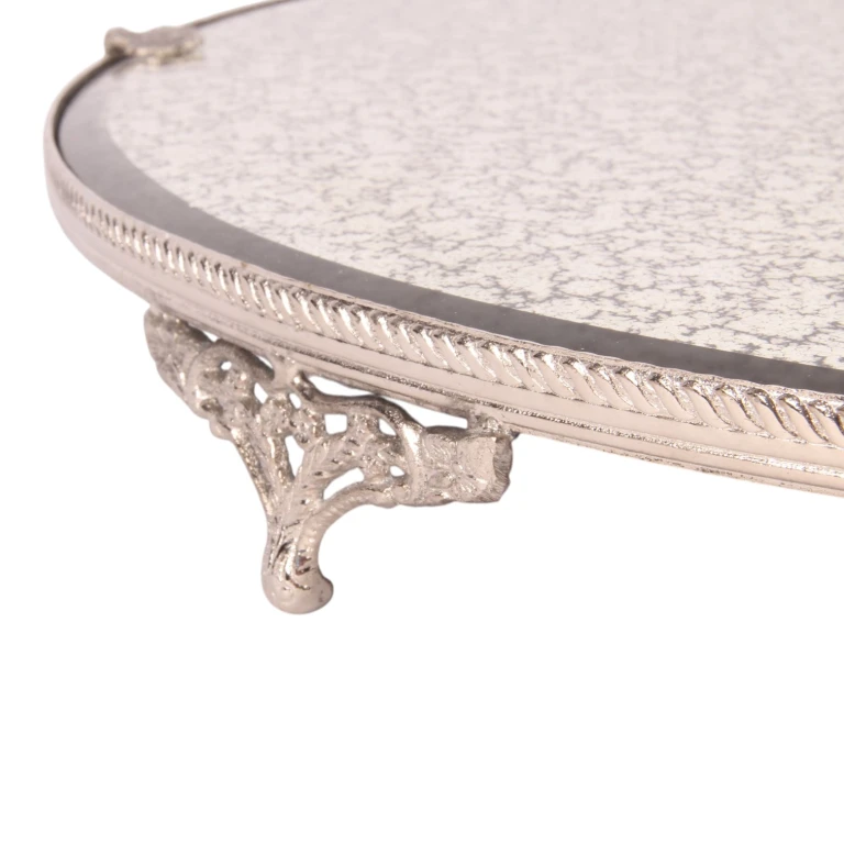 Mirror Tray - Silver - Brass - 38.5 cm
