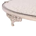 Dienblad met spiegel - messing - zilver - 38,5 cm