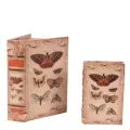 Opbergdoos boekvorm - 15 cm - beige - kunstleer