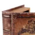 Opbergdoos in boekvorm - 20 x 14 x 4 cm - bruin - kunstleer