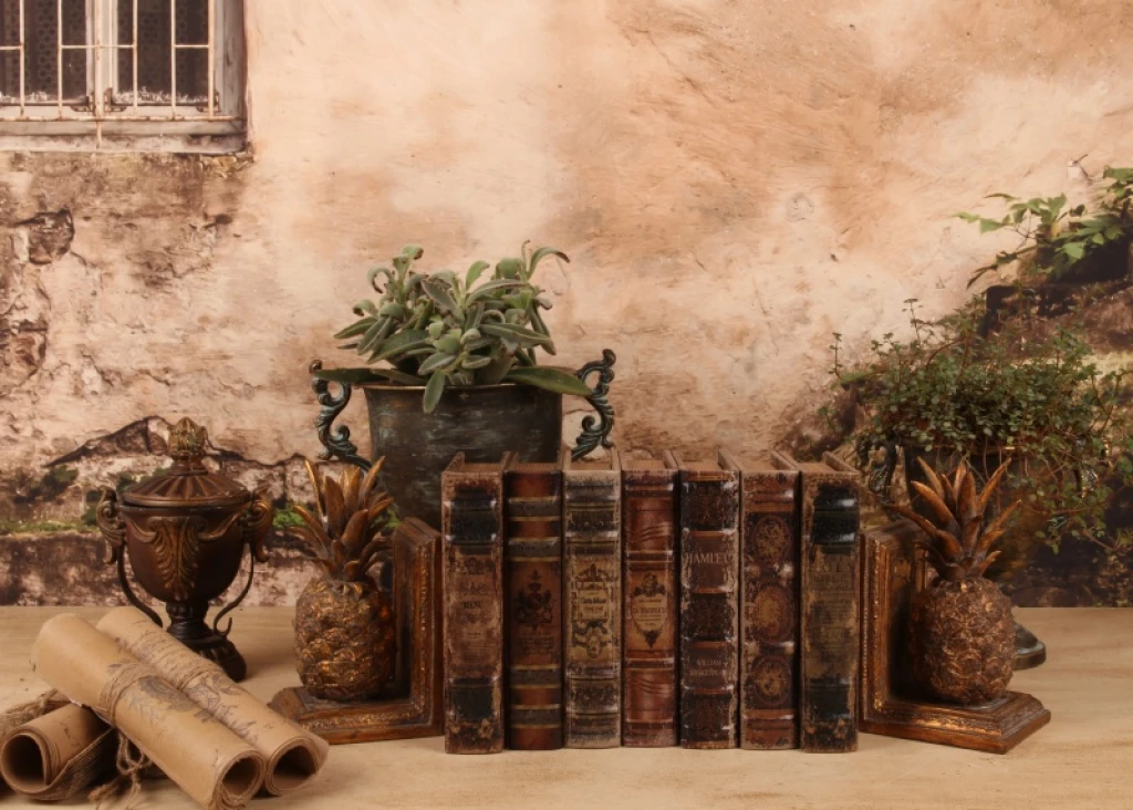 Boîte de rangement en forme de livre - 20 x 14 x 4 cm - brun - simili cuir