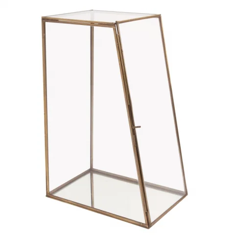 Displaybox - messing en glas - goud - 45 cm
