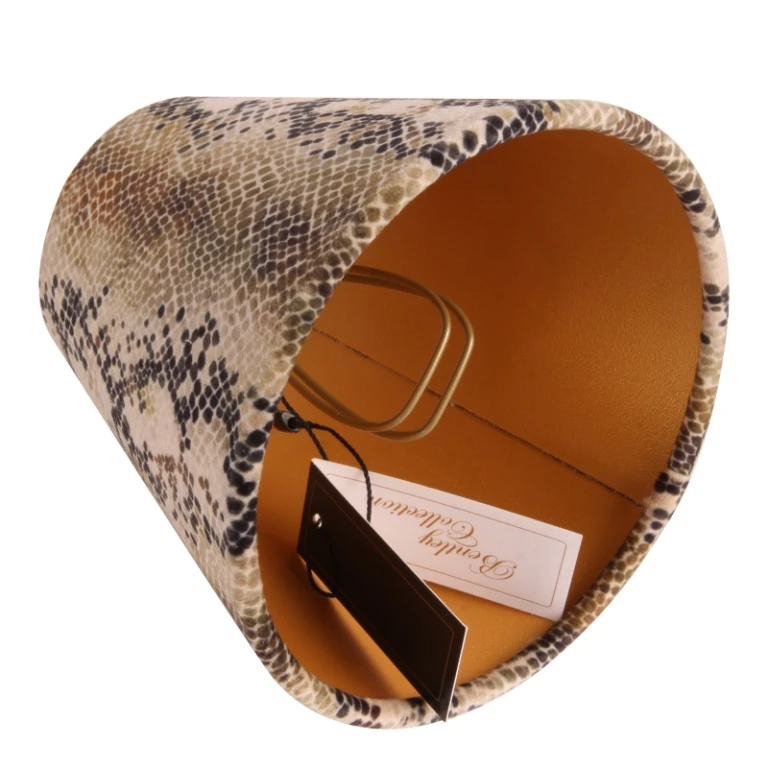 Abat-jour imprimé serpent 13 cm - Brun - Tissu