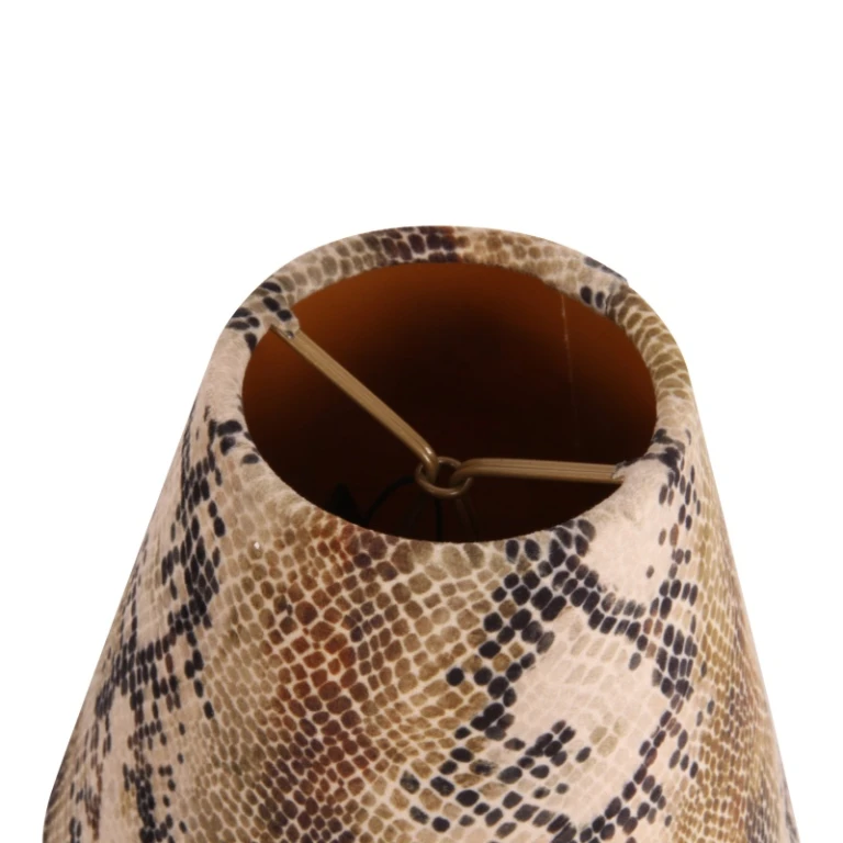 Abat-jour imprimé serpent 13 cm - Brun - Tissu