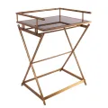 Serveertafel - goud - glas & staal - 85 cm
