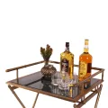 Serveertafel - goud - glas & staal - 85 cm