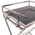 Serveertafel - zilver - glas & staal - 85 cm