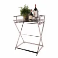 Serveertafel - zilver - glas & staal - 85 cm