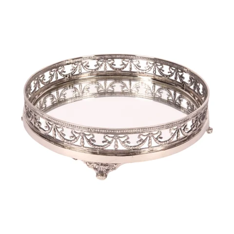 Dienblad keramiek zilver - 28 cm