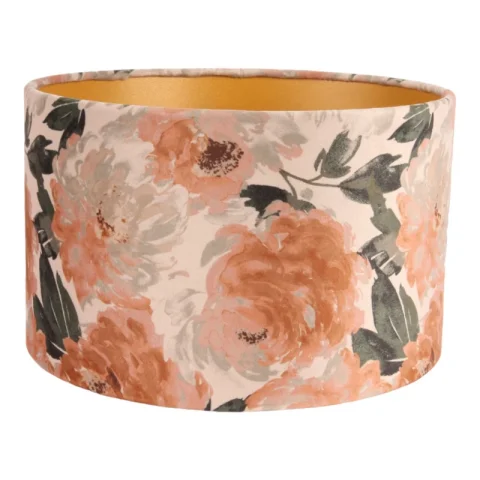 Lampenkap - Bloemenprint - 25 cm - Roze - Stof