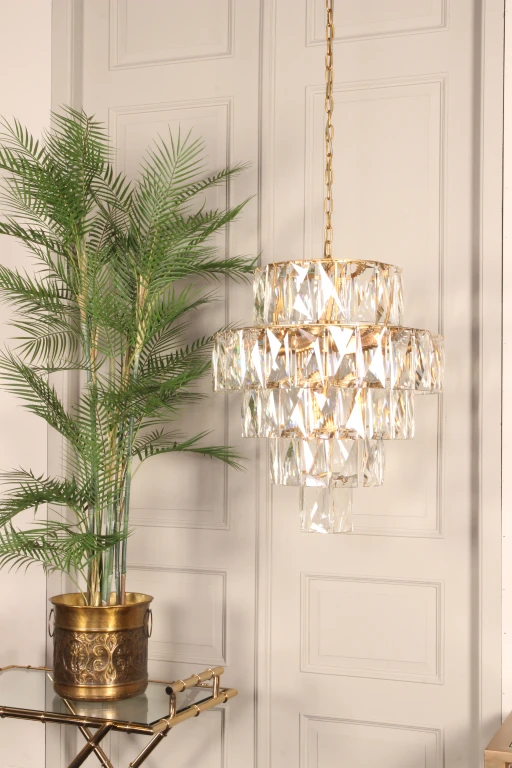 Lustre Style Hollandais Basilio - 60 cm - or - verre