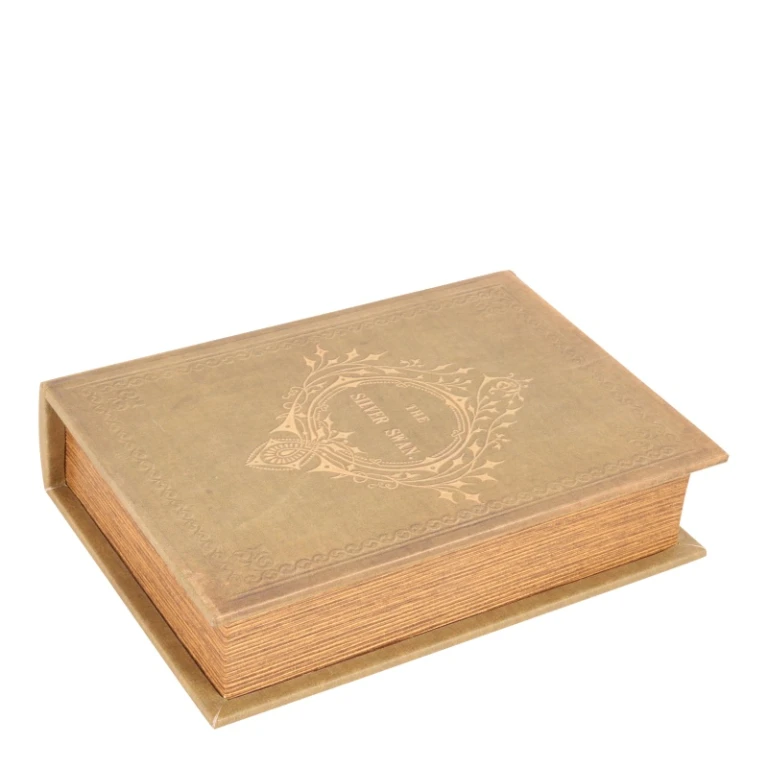 Boîte de rangement en forme de livre - 23 cm - vert - simili cuir