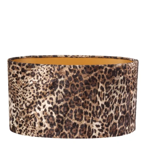 Lampenkap - luipaardprint - 35 cm - bruin - stof