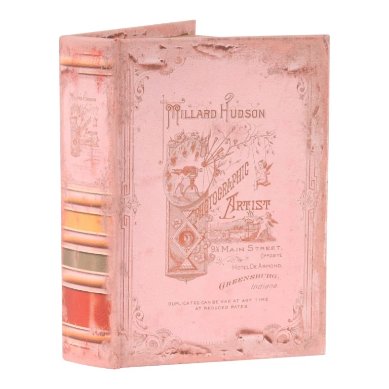 Boîte à livres Hudson - 20 cm - rose - simili cuir