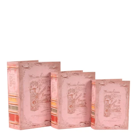 Boekendoos Hudson - 20 cm - roze - kunstleer