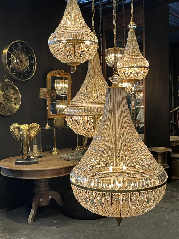 Lustre Dutch Style Colosseo - 80 cm - or - fer et verre