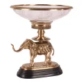 Sierschaal Olifant - messing en glas - 40 cm