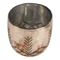 Waxinelichthouder Baroque - 16 cm - zilver - glas