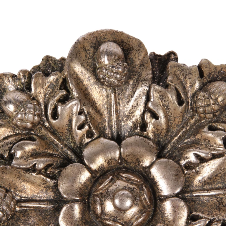 Ornement mural forme de fleur - argent - 15 cm - résine synthétique
