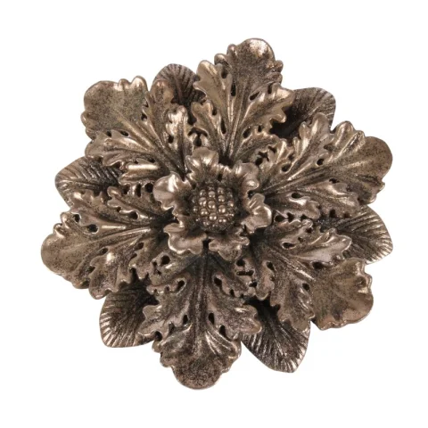 Wandornament Bloem - zilver - 20 cm - kunsthars
