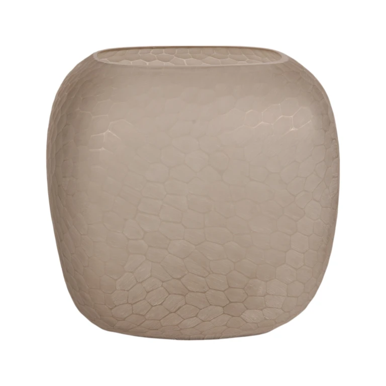Vase Pebble - 26 cm - brun - verre