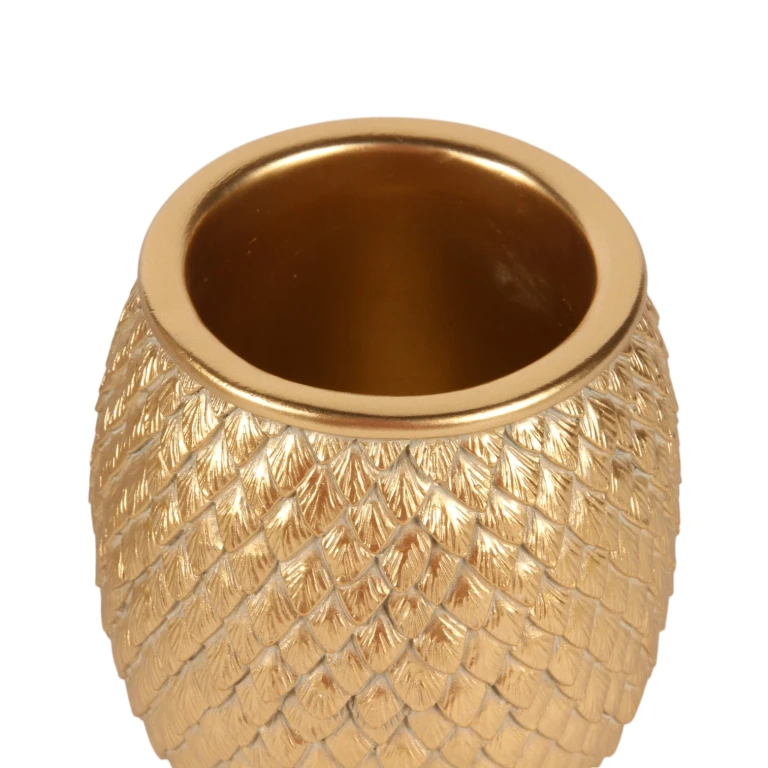 Vase Écailles - 9,5 cm - or - résine synthétique