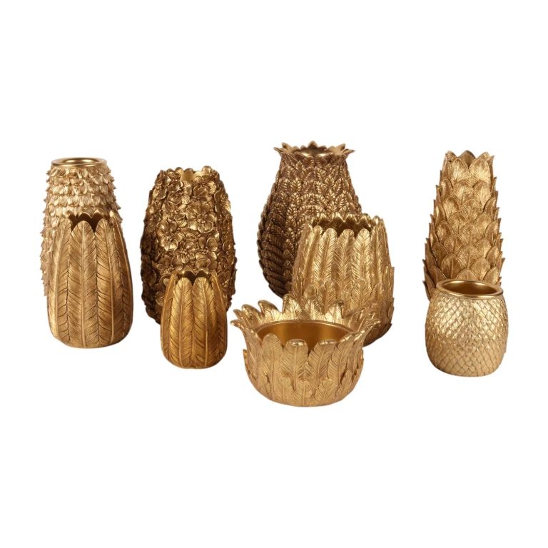 Vase Écailles - 9,5 cm - or - résine synthétique