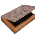 Opbergdoos boekvorm - 20 cm - beige - kunstleer
